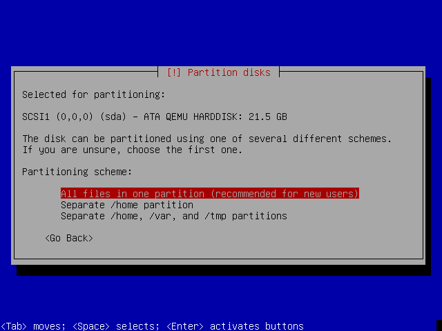 Select a partitioning scheme