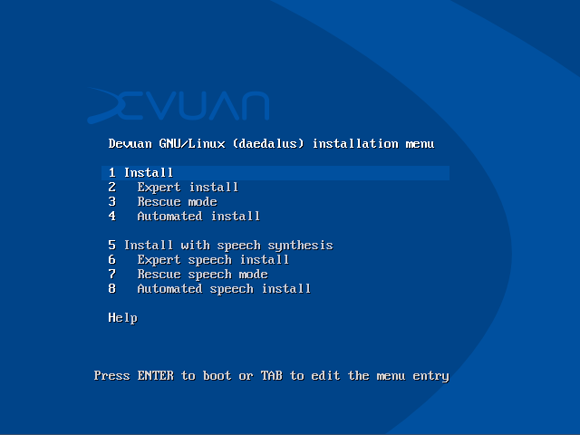 Devuan install first boot