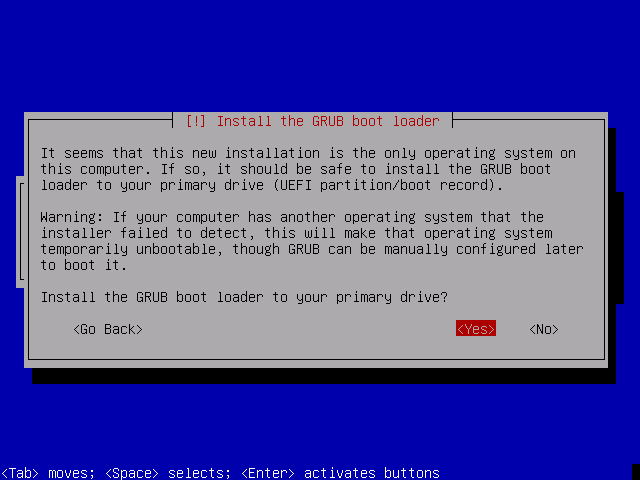 Installing the grub boot loader